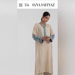 Sana Safinaz Cream and Blue Ethnic Outfit with Dupatta